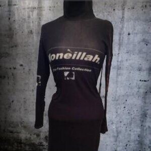 Noneillah Word Turtle Neck Long Dress